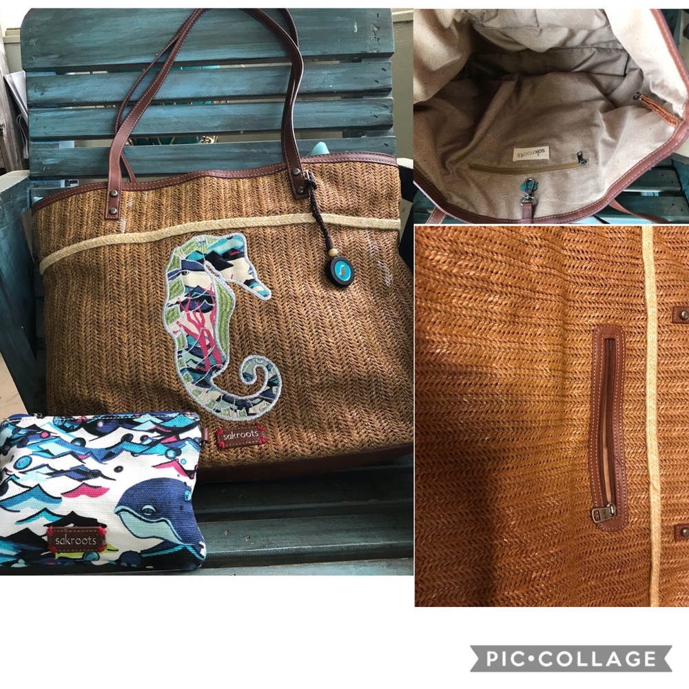 Straw beach bag